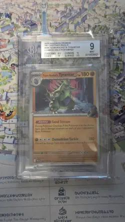 Team Rockets Tyranitar Card 096/182 Pokemon Center Stamped Cosmos Promo BGS 9 - Image 1