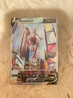 Pokemon Mewtwo & Mewtwo V Foil Cards Lot SVP Pokemon GO TCG English - 2 Cards - Image 5
