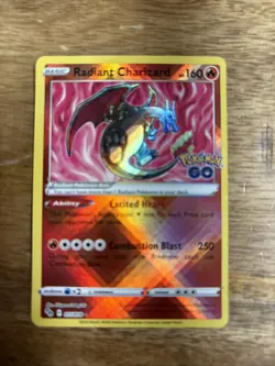 Pokemon TCG Radiant Charizard Holo Card 11/78 Sword & Shield Pokemon Go Rare - Image 1