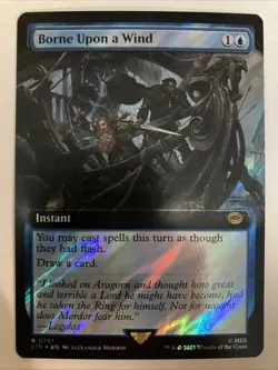 MTG Borne Upon a Wind EXTENDED ART SURGE FOIL Lord of the Rings 0761 NM - Image 1