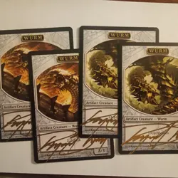 Magic The Gathering - 1x Signed Wurm Token (mtg) Lifelink - 2 avail - Image 1