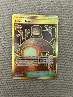 Giant Hearth (Secret) 263/236 Pokemon Sun & Moon Cosmic Eclipse Gold Full Art NM - Image 1