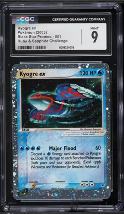 Pokemon 2003 Kyogre EX Black Star Promo #001 Ruby & Sapphire Challenge CGC 9 - Image 1