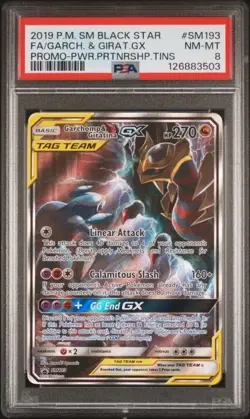 Garchomp & Giratina GX #SM193 PSA 8 Full Art Holo Black Star Promo Pokemon - Image 1