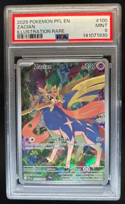 2025 Pokemon Phantasmal Flames Zacian Illustration Rare #100/094 PSA 9 - Image 1
