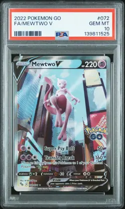 2022 POKEMON GO #072 FULL ART/MEWTWO V PSA 10 - Image 1