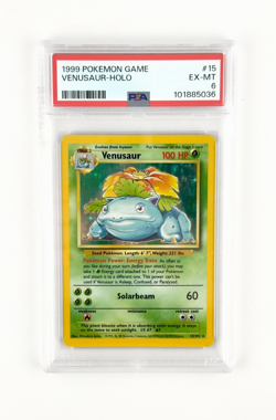 PSA 6 EX-MT 1999 POKEMON GAME VENUSAUR 015/102 BASE SET HOLO UNLIMITED - Image 1