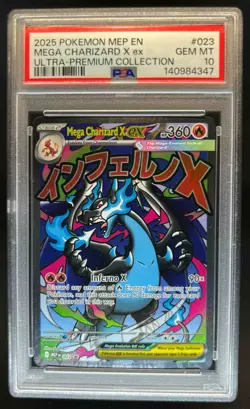 2025 Pokemon Black Star Promos Mega Charizard X ex #023 PSA 10 - Image 1