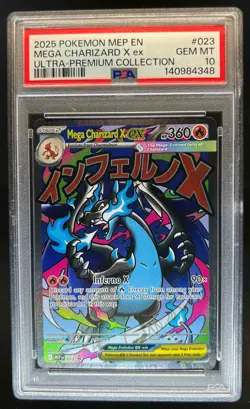 2025 Pokemon Black Star Promos Mega Charizard X ex #023 PSA 10 - Image 1
