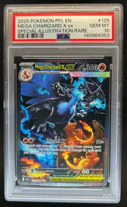 2025 Pokemon Mega Charizard X ex Special Illustration Rare #125/094 PSA 10 - Image 1