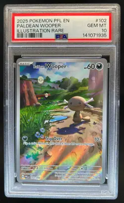2025 Pokemon Phantasmal Flames Paldean Wooper Illustration Rare #102/094 PSA 10 - Image 1