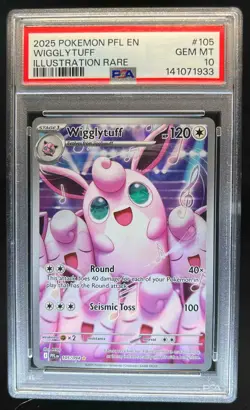 2025 Pokemon Phantasmal Flames Wigglytuff Illustration Rare #105/094 PSA 10 - Image 1