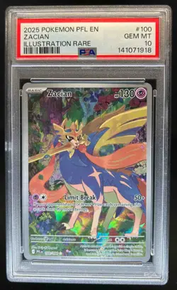 2025 Pokemon Phantasmal Flames Zacian Illustration Rare #100/094 PSA 10 - Image 1