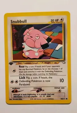 Snubbull | NM/M | Neo Genesis 1st Edition 74/111 | Common | Pokemon - Image 1