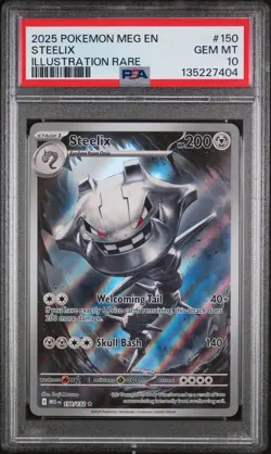 Steelix Illustration Rare Pokemon Meg En-Mega Evolution 150/132 PSA 10 - Image 1