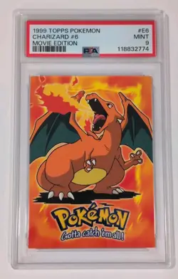 Vintage 1999 Topps Charizard Pokemon #06 Movie Edition MINT PSA 9 - Image 1