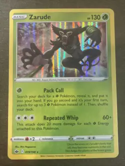 Zarude 019/198 Swsh06: Chilling Reign Holo Pokemon TCG LP - Image 1