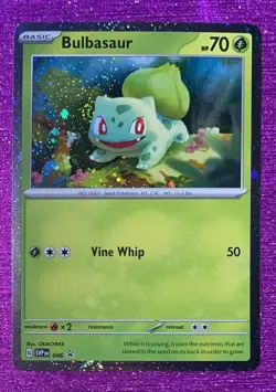 Pokemon Scarlet & Violet 151 Bulbasaur SVP 046 Cosmos Holo Black Star Promo NM - Image 1