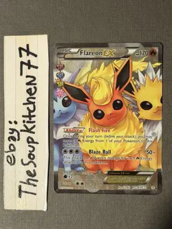 Flareon EX Full Art RC28 RC32 Generations Radiant Collection Pokemon Card - Image 1