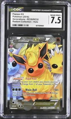 CGC 7.5 Flareon EX Generations RC28/RC32 Radiant Collection Holo Pokemon Card - Image 1