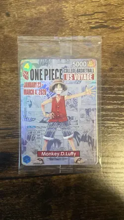 One Piece College Basketball US Voyage Monkey D. Luffy Trading Card - Image 1