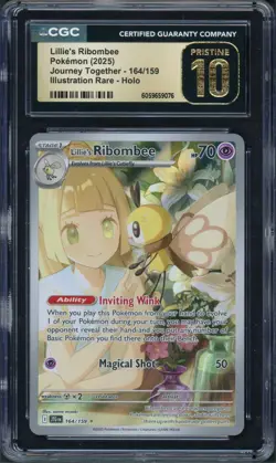 Pokemon CGC 10 Pristine Journey Together IR Lillie's Ribombee 164/159 - Image 1