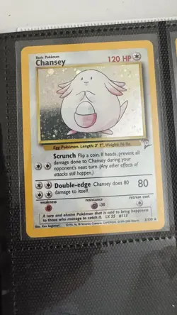 Pokemon 2000 Base set II 2 Chansey holo rare #3 LP - Image 1