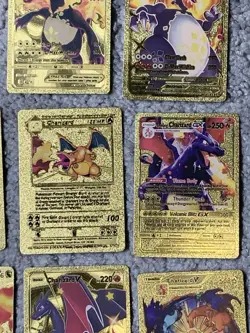Set of 15 Charizard V, VMax, GX &More Gold Foil Fan Art Cards - Image 5