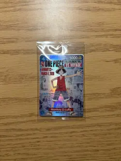 One Piece Luffy US Voyage College Basketball Promo Card Rutgers SEALED + Poster - Image 2