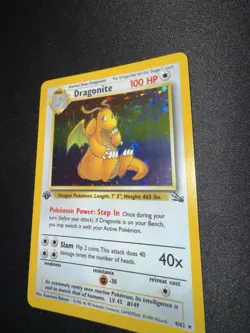 Pokemon 1st Edition Fossil Dragonite Holo 4/62 Rare Pokemon Cards TCG 1999 - Image 4