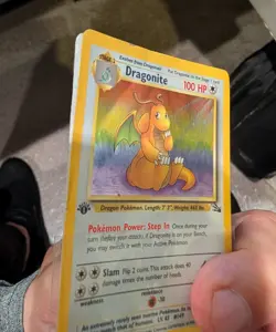DRAGONITE 1999 Pokemon Fossil 1st Edition Holo 4/62 - *READ NOTE FOR CONDITION* - Image 3