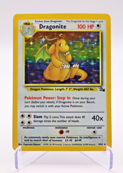 1999 Pokemon - Dragonite - Holo Rare - Fossil Set - 4/62 [MP] - Image 1