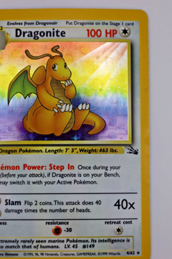 1999 Pokemon - Dragonite - Holo Rare - Fossil Set - 4/62 [MP] - Image 5