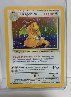 Pokemon Dragonite 4/62 Fossil Holo 1999 - Image 1