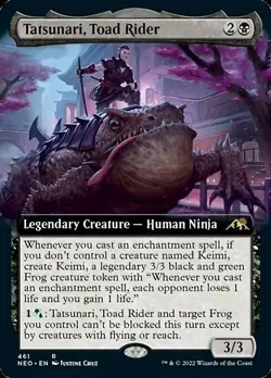 Tatsunari, Toad Rider x1 1x FOIL Extended Art Kamigawa: Neon Dynasty NM MTG - Image 1