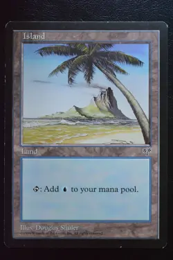 Magic The Gathering MTG ISLAND (PALM TREE) Mirage LP Lightly Played - Image 1
