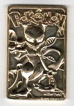 1999 MEWTWO #150 Gold Bar Card Limited Edition Burger King Gold Plated Pokemon - Image 1