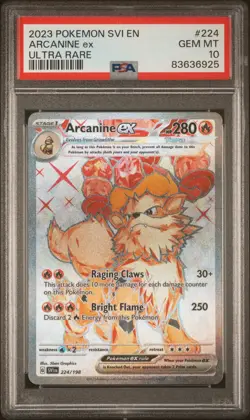 2023 POKEMON SVI EN-SCARLET & VIOLET | ULTRA RARE #224 ARCANINE EX PSA 10 - Image 1
