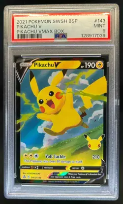 2019-2023 Pokemon SWSH Black Star Promos Pikachu V #SWSH143 PSA 9 - Image 1