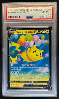 2021 Pokemon SWSH Celebrations Flying Pikachu V #006/025 PSA 8.5 - Image 1