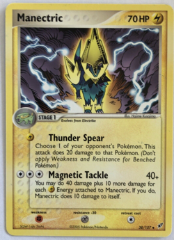 Pokemon TCG EX 2005 Deoxys Manectric 38/107 Non Holo Uncommon - Image 2