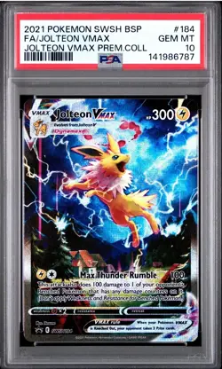 2021 Pokemon SWSH Black Star Promos Jolteon VMAX #SWSH184 PSA 10 - Image 1