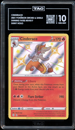 2021 Pokemon Shining Fates #SV017 Cinderace Holo TAG 10 Gem Mint - Image 1