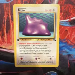 Pokemon TCG Ditto 18/62 Fossil First Edition Vintage Rare MP - Image 1