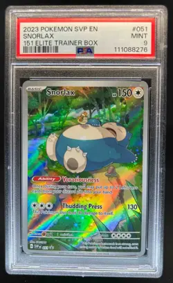 2023-25 Pokemon SV Black Star Promos SVP EN Snorlax #051 PSA 9 - Image 1