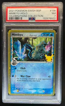 2019-2023 Pokemon SWSH Black Star Promos Mimikyu U #SWSH136 PSA 7 - Image 1