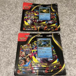 Pokemon - Mega Evolution 3 Pack Blisters (Golduck and Psyduck) Set of 2 SEALED - Image 1