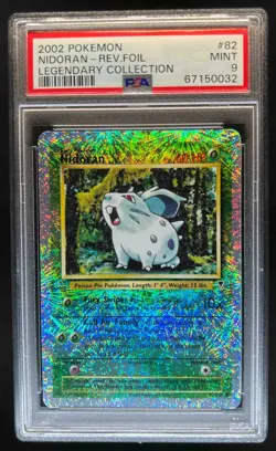 2002 Pokemon Legendary Collection Nidoran Reverse Holo #82 PSA 9 - Image 1