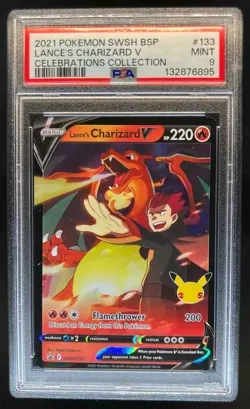 2019-2023 Pokemon SWSH Black Star Promos Lance's Charizard V #SWSH133 PSA 9 - Image 1