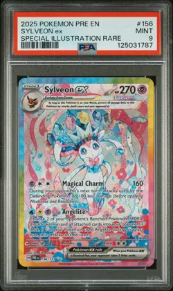 2025 POKEMON PRE EN-PRISMATIC EVOLUTIONS #156 SYLVEON EX PSA 9 - Image 1
